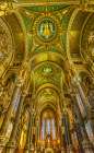 Colorful mosaics, altar, stained glass, Basilica of Notre Dame de Fourviere, Lyon, France. Art Print